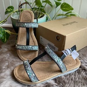 Alexis Leroy Gemstone Sprinkled T-Strap Sandals